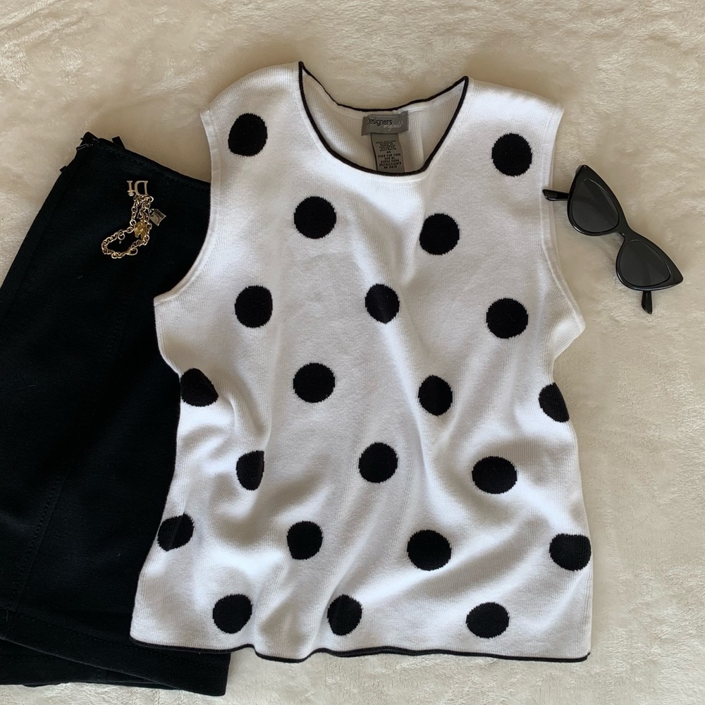 Vintage Sleeveless Polkadot Tank Top